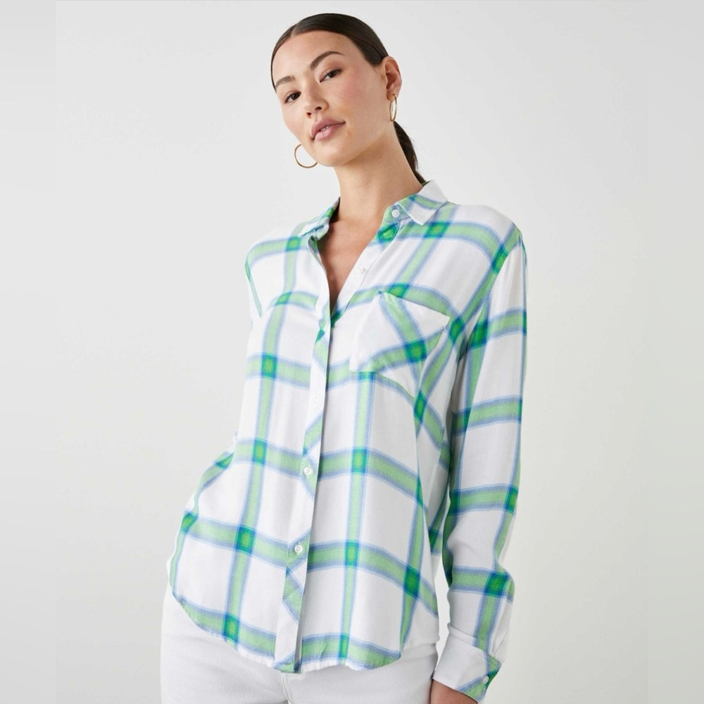 Rails Hunter Plaid Shirt in Azure Lime